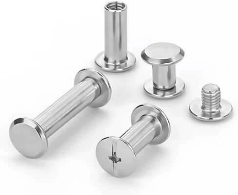 100 Set M4 Chicago Binding Post Screw Assorted Kit Metal Nail Rivet Chicago Button for DIY Leather Decoration Bookbinding(Silvery 1/4 5/16 3/8 Inches) in Saudi Arabia