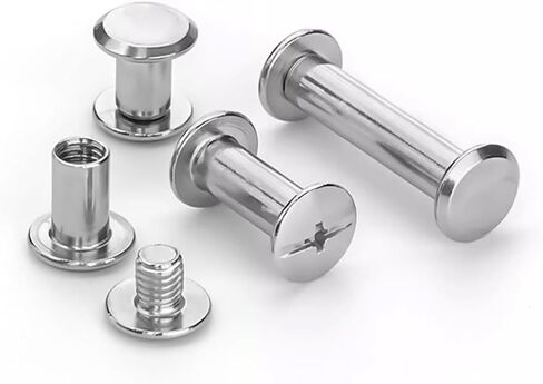 100 Set M4 Chicago Binding Post Screw Assorted Kit Metal Nail Rivet Chicago Button for DIY Leather Decoration Bookbinding(Silvery 1/4 5/16 3/8 Inches) in Saudi Arabia