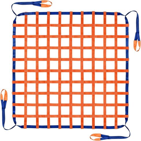 4.92' x 4.92' Cargo Lifting Nets -Lifting Straps for Hoist - Flat Polyester Sling Hoisting Net - Lifting Net Straps - Cargo Hanging Net - for Loading and Unloading Cargo - Max. Load Capacity: 1100lbs in Kuwait