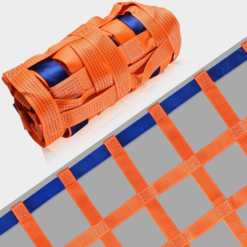 4.92' x 4.92' Cargo Lifting Nets -Lifting Straps for Hoist - Flat Polyester Sling Hoisting Net - Lifting Net Straps - Cargo Hanging Net - for Loading and Unloading Cargo - Max. Load Capacity: 1100lbs in Kuwait