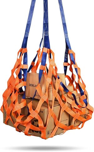 4.92' x 4.92' Cargo Lifting Nets -Lifting Straps for Hoist - Flat Polyester Sling Hoisting Net - Lifting Net Straps - Cargo Hanging Net - for Loading and Unloading Cargo - Max. Load Capacity: 1100lbs in Kuwait