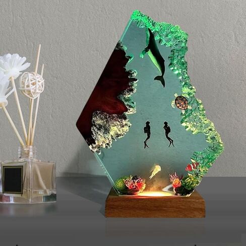 Resin Relaxing Mood Lamp Manta Ray Ocean Night Light with 16 Colors Changing for Office Home Decor For Birthday Holiday Valentine's Day Gift(Style 1, 6"x 4") in Saudi Arabia
