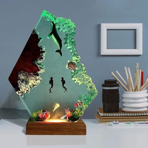 Resin Relaxing Mood Lamp Manta Ray Ocean Night Light with 16 Colors Changing for Office Home Decor For Birthday Holiday Valentine's Day Gift(Style 1, 6"x 4") in Saudi Arabia