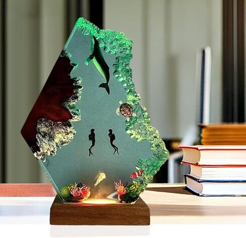 Resin Relaxing Mood Lamp Manta Ray Ocean Night Light with 16 Colors Changing for Office Home Decor For Birthday Holiday Valentine's Day Gift(Style 1, 6"x 4") in Saudi Arabia