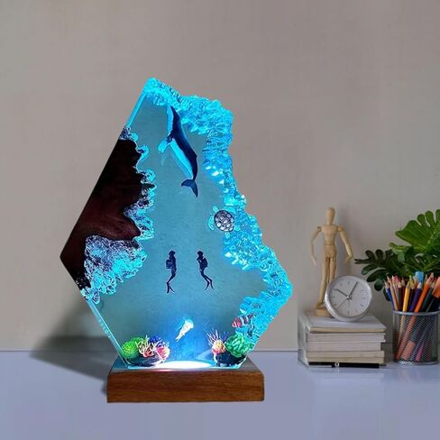 Resin Relaxing Mood Lamp Manta Ray Ocean Night Light with 16 Colors Changing for Office Home Decor For Birthday Holiday Valentine's Day Gift(Style 1, 6"x 4") in Saudi Arabia