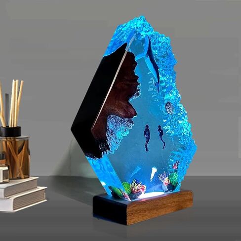 Resin Relaxing Mood Lamp Manta Ray Ocean Night Light with 16 Colors Changing for Office Home Decor For Birthday Holiday Valentine's Day Gift(Style 1, 6"x 4") in Saudi Arabia