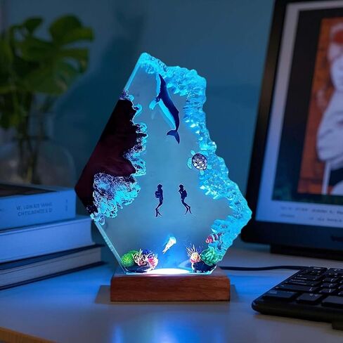 Resin Relaxing Mood Lamp Manta Ray Ocean Night Light with 16 Colors Changing for Office Home Decor For Birthday Holiday Valentine's Day Gift(Style 1, 6"x 4") in Saudi Arabia