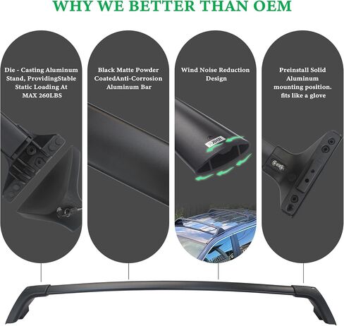Compatible with Grand Highlander Roof Rack Crossbars 260 LB Max Loading Weight Made of Aluminum with Lockable Anti-Theft Locking Mechanism fit All Verison Grand Highlander (NOT FIT Highlander) in Saudi Arabia