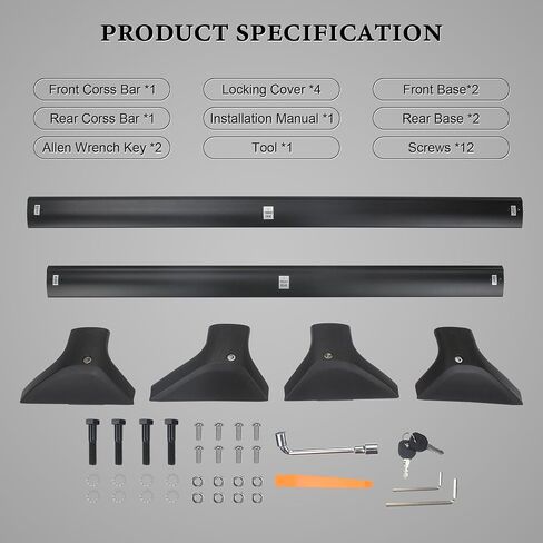 Compatible with Grand Highlander Roof Rack Crossbars 260 LB Max Loading Weight Made of Aluminum with Lockable Anti-Theft Locking Mechanism fit All Verison Grand Highlander (NOT FIT Highlander) in Saudi Arabia