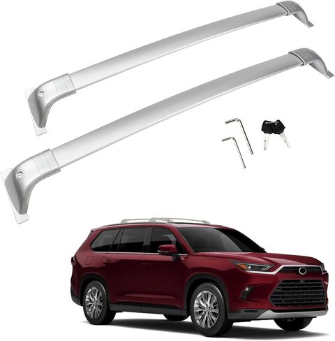 Compatible with Grand Highlander Roof Rack Crossbars 260 LB Max Loading Weight Made of Aluminum with Lockable Anti-Theft Locking Mechanism fit All Verison Grand Highlander (NOT FIT Highlander) in Saudi Arabia