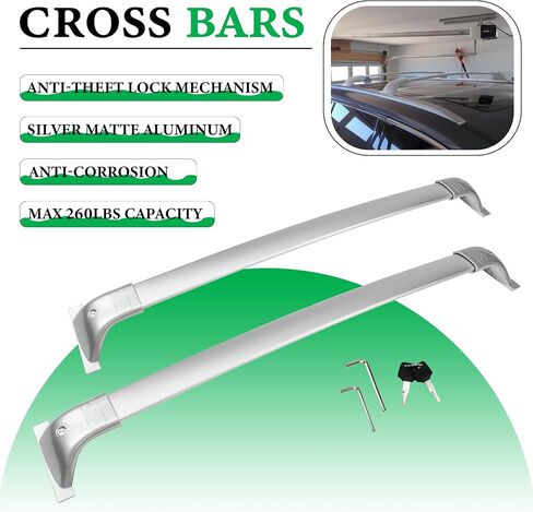 Compatible with Grand Highlander Roof Rack Crossbars 260 LB Max Loading Weight Made of Aluminum with Lockable Anti-Theft Locking Mechanism fit All Verison Grand Highlander (NOT FIT Highlander) in Saudi Arabia