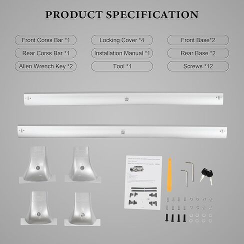 Compatible with Grand Highlander Roof Rack Crossbars 260 LB Max Loading Weight Made of Aluminum with Lockable Anti-Theft Locking Mechanism fit All Verison Grand Highlander (NOT FIT Highlander) in Saudi Arabia