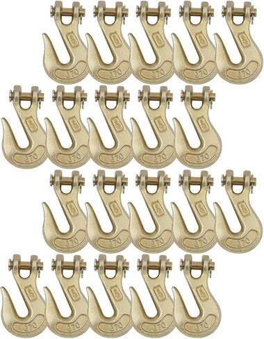 منتجات Mytee 10 عبوات 3/8 Clevis Grab Hooks درجة 70 لسلسلة سحب هادم - 6,600 WLL سبائك فولاذية مزورة G70 شديدة التحمل 3/8 خطافات سلسلة لشاحنة مقطورة سحب سلسلة النقل in Saudi Arabia