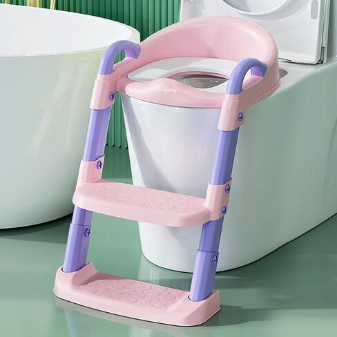 Potty Chair, potty training toilet seat with step stool ladder for Kids and Toddler Boys Girls - Kids Potty Training Soft Padded Seat（Green） in Kuwait