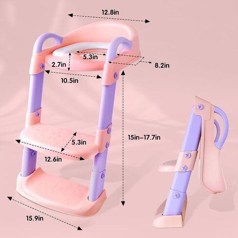 Potty Chair, potty training toilet seat with step stool ladder for Kids and Toddler Boys Girls - Kids Potty Training Soft Padded Seat（Green） in Kuwait