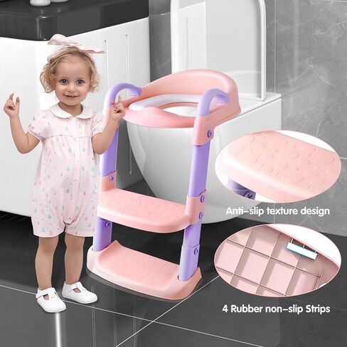 Potty Chair, potty training toilet seat with step stool ladder for Kids and Toddler Boys Girls - Kids Potty Training Soft Padded Seat（Green） in Kuwait