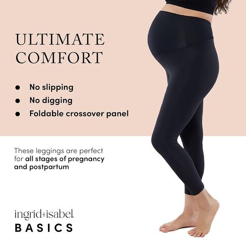 Ingrid & Isabel | Everyday Maternity Active Leggings | Stretchy Supportive & Over The Belly Maternity Leggings in Saudi Arabia