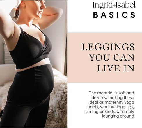 Ingrid & Isabel | Everyday Maternity Active Leggings | Stretchy Supportive & Over The Belly Maternity Leggings in Saudi Arabia