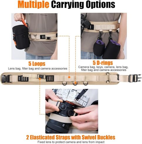 Cwatcun Multi-Function Camera Waist Belt, Outdoor Breathable Adjustable Camera Waist Strap for Photography Accessories in Kuwait