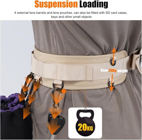 Cwatcun Multi-Function Camera Waist Belt, Outdoor Breathable Adjustable Camera Waist Strap for Photography Accessories in Kuwait