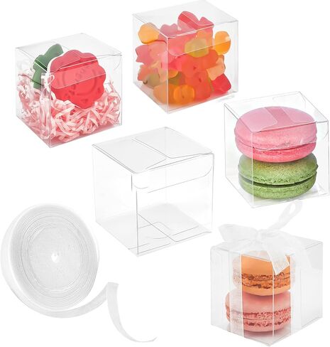 2x2x2 Inches Clear Favor Boxes for Party Treats, 100 Pack in Kuwait