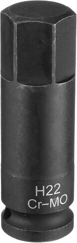 uxcell 22mm Hex Impact Bit Socket H22 1/2" CR-MO Steel Phosphate Black Impact Drive Hex Bit Sockets Lengthen Hex Screwdriver Socket Adapter for Auto Mechanics Work Repair Maintain in Kuwait
