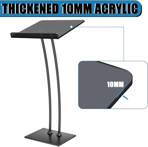 Acrylic Podium Lectern with Iron Stable Bottom, Pulpits for Churches with 10MM Thickened Acrylic Countertop, Multi Function Pulpit for Modern Classroom Music Concert Wedding Conference Event in Saudi Arabia