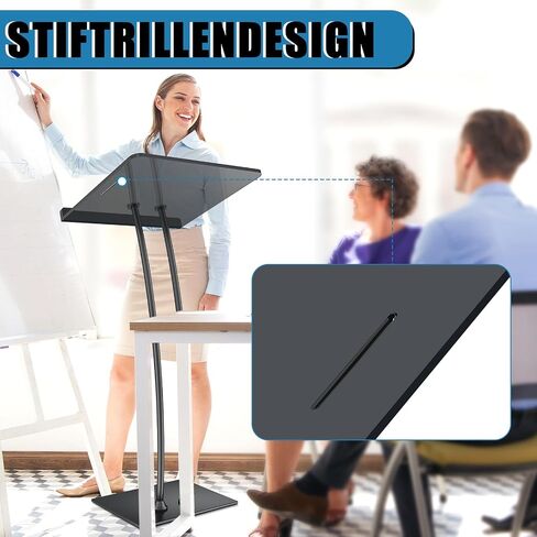 Acrylic Podium Lectern with Iron Stable Bottom, Pulpits for Churches with 10MM Thickened Acrylic Countertop, Multi Function Pulpit for Modern Classroom Music Concert Wedding Conference Event in Saudi Arabia