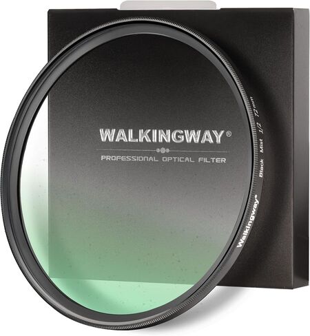 WalkingWay 55mm Black Diffusion 1/2 Filter Mist Dreamy Cinematic Effect Filter with Ultra Slim and Multicoating Optical Glass for Video/Vlog/Portrait Photography in Kuwait