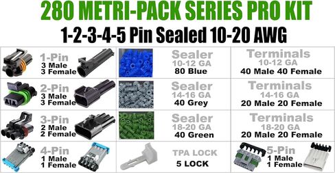 2-Pack, 30Amp (3-PIN) Metri-Pack Waterproof Connector Terminals and Seals 10-12 AWG in Saudi Arabia