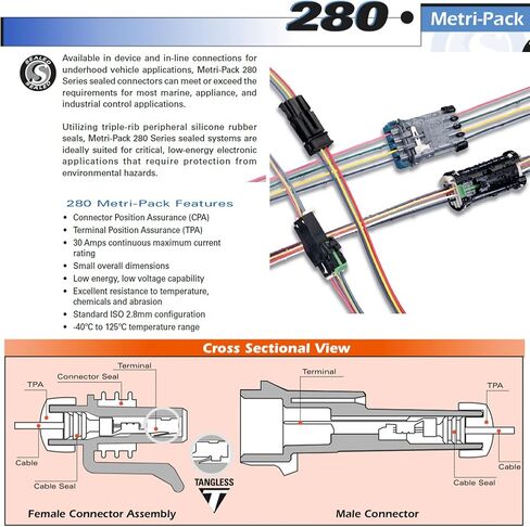 2-Pack, 30Amp (3-PIN) Metri-Pack Waterproof Connector Terminals and Seals 10-12 AWG in Saudi Arabia