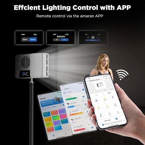 Amaran Ace 25C Kit ، Pocket RGBWW LED ، وضع Boost يصل إلى 32W ، ضوء الفيديو المصغر بالألوان الكاملة (2300-10،000K) ، 1500 LUX@1M في 5600K ، بطارية 4500 مللي أمبير في الساعة مع شحن PD للمبدعين المحمول (أبيض) in Kuwait