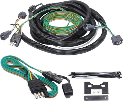 Custom Fit 4 Way RV Towed Vehicle Wiring Trailer Harness Kit for Flat Towing 2007-2018 Jeep Wrangler JK - 58903 Taillight Harness Connector in Saudi Arabia