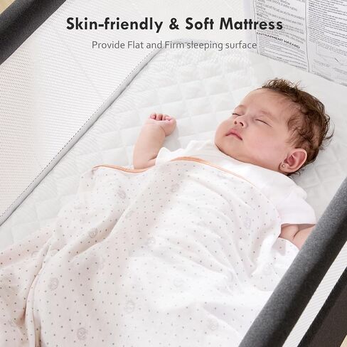 Bassinet Bedside Sleeper - All-Mesh Design, Portable Bedside Bassinet for Baby with Washable Mattress, 5 Adjustable Heights (Grey) in Kuwait