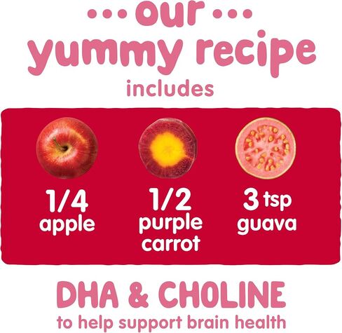 Happy Baby Organics Brain Support Blends, Baby Food Pouches, Variety Pack (Pack of 16), Amazon Exclusive in Kuwait