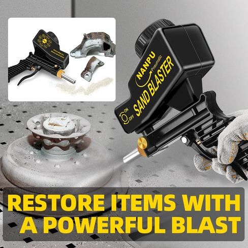 NANPU Air Sand Blaster Gun with Gravity Feed - Metal Nozzle, Plastic Body | for Paint, Rust Removal, and Glass Etching | Versatile for Aluminum, Sand, Walnut Shells, and Soda Blasting Applications in Saudi Arabia