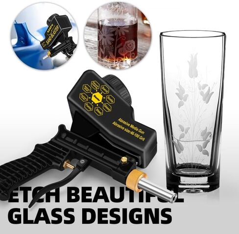 NANPU Air Sand Blaster Gun with Gravity Feed - Metal Nozzle, Plastic Body | for Paint, Rust Removal, and Glass Etching | Versatile for Aluminum, Sand, Walnut Shells, and Soda Blasting Applications in Saudi Arabia