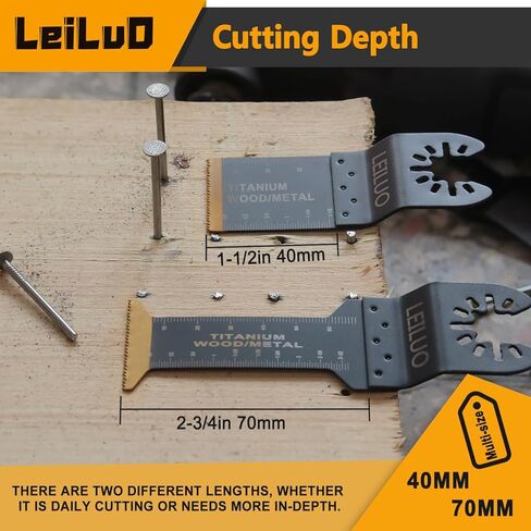 LEILUO 32 Pcs Multitool Blade Kit for Wood Nails Titanium Oscillating Saw Blades Japanese Tooth Oscillating Tool Accessories with Storage Bag Compatible with DeWalt Makita Dremel and More in Kuwait