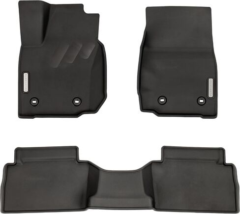 BaseLayer Front Floor Mats for Toyota Tacoma (2016-2023) (Automatic Only) - Custom Fit Waterproof Floor Mats, Durable All-Weather Mats - Made in USA (Gray Logo) in Saudi Arabia