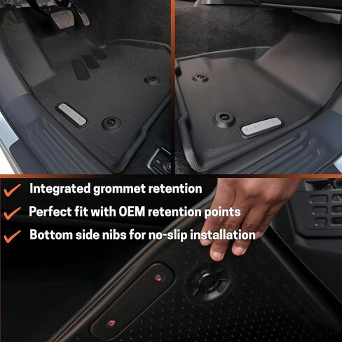 BaseLayer Front Floor Mats for Toyota Tacoma (2016-2023) (Automatic Only) - Custom Fit Waterproof Floor Mats, Durable All-Weather Mats - Made in USA (Gray Logo) in Saudi Arabia