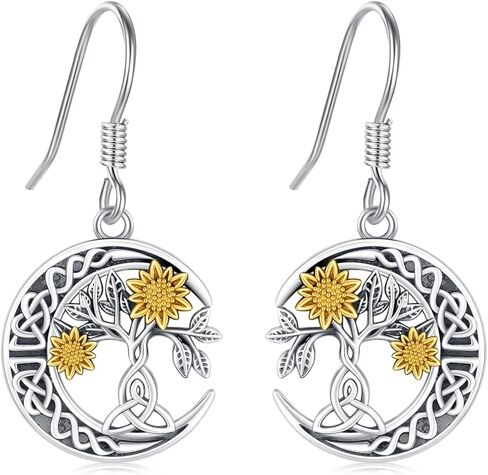 أقراط عباد الشمس للنساء 925 من الفضة الإسترليني عباد الشمس أوبال متدلية أقراط متدلية من مجوهرات عباد الشمس المشرقة هدايا in Kuwait