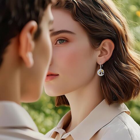 أقراط عباد الشمس للنساء 925 من الفضة الإسترليني عباد الشمس أوبال متدلية أقراط متدلية من مجوهرات عباد الشمس المشرقة هدايا in Kuwait