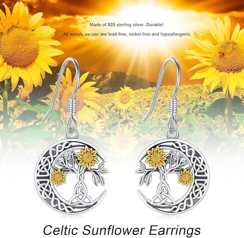 أقراط عباد الشمس للنساء 925 من الفضة الإسترليني عباد الشمس أوبال متدلية أقراط متدلية من مجوهرات عباد الشمس المشرقة هدايا in Kuwait