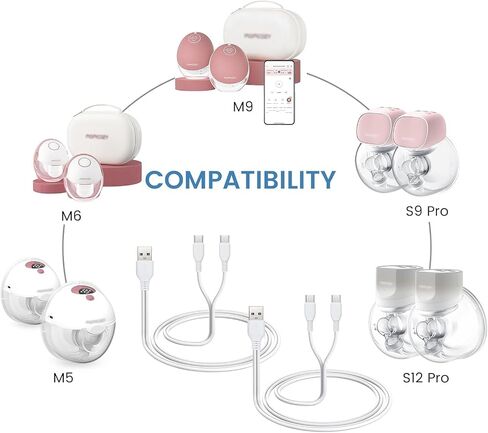 2-Pack Charger for Momcozy M5 Breast Pump, USB Charging Cable in Kuwait