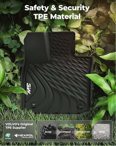 3W Floor Mats for Lexus GX460 2014-2023 (only for 7 seat),TPE All Weather Custom Fit Floor Liner 1st,2nd&3rd Rows Car Mats, Black in Kuwait