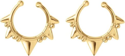 2Pcs Fake Septum Rings for Women Men Surgical Steel Non Piercing Nose Septum Rings Fake Nose Piercing Jewelry in Saudi Arabia