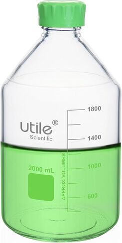 Media Bottle, 3.3 Borosilicate Glass Storage Bottles with Lids, 1000ml(33.8oz) Lab Media Bottles, PP Material Media Storage Bottle, 4038.1000.1 in Kuwait