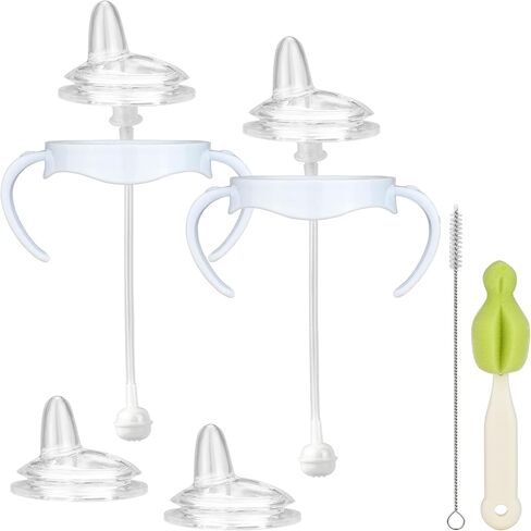 4 Pack Sippy Cup Nipples Kit for Philips Avent Natural Baby Bottle, Toddler Transition Kit with 4 Soft Straw Nipple, 2 Weighted Straw, 2 Bottle Handle, 2 Cleaning Brush in Kuwait