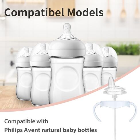 4 Pack Sippy Cup Nipples Kit for Philips Avent Natural Baby Bottle, Toddler Transition Kit with 4 Soft Straw Nipple, 2 Weighted Straw, 2 Bottle Handle, 2 Cleaning Brush in Kuwait