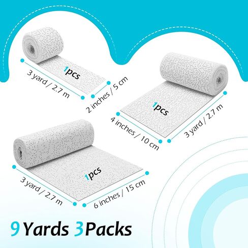 6 Pack Plaster Cloth Rolls Mixed Size, Pletpet Plaster Gauze Rolls White Plaster Cloth Gauze Bandages Rolls Belly Casting Plaster Gauze Bandage for Crafts Bulk, Body Casting and Art Project in Saudi Arabia